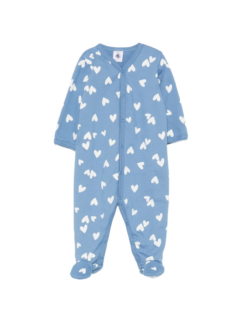 Petit Bateau heart-print long-sleeve pajamas - Blu