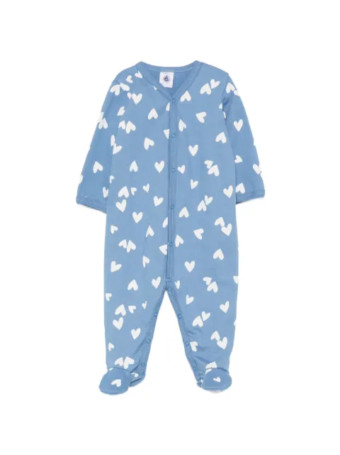 Petit Bateau heart-print long-sleeve pajamas