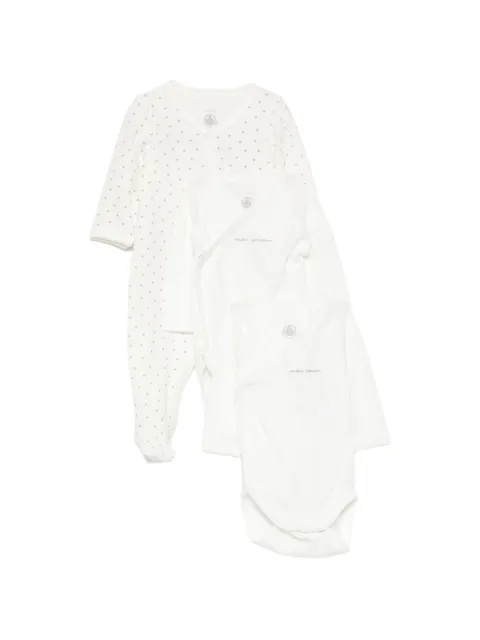 Petit Bateau heart-print wrap-front body and pajamas set