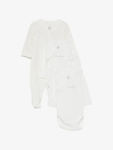 Petit Bateau heart-print wrap-front body and pajamas set
