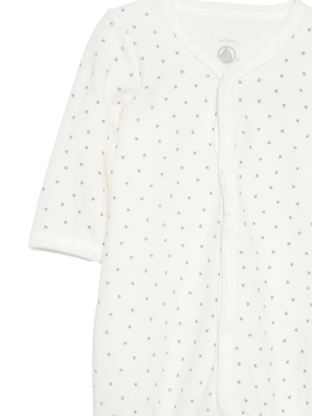 Petit Bateau Pyjama en romper met hart-print Wit