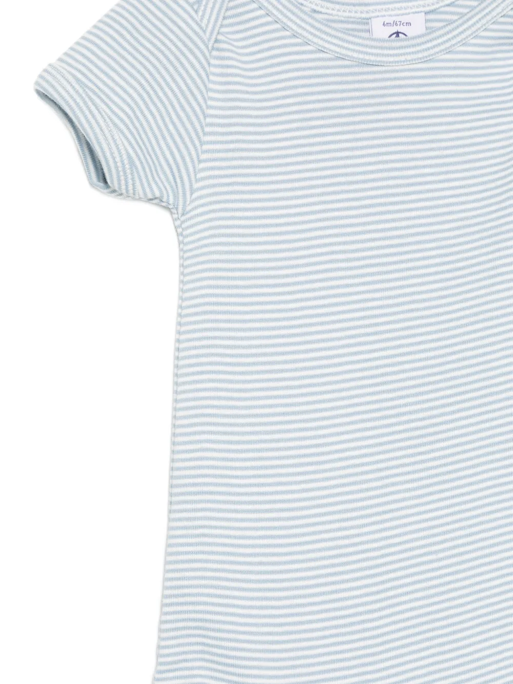 Petit Bateau Drie gestreepte rompers met walvis-print Blauw