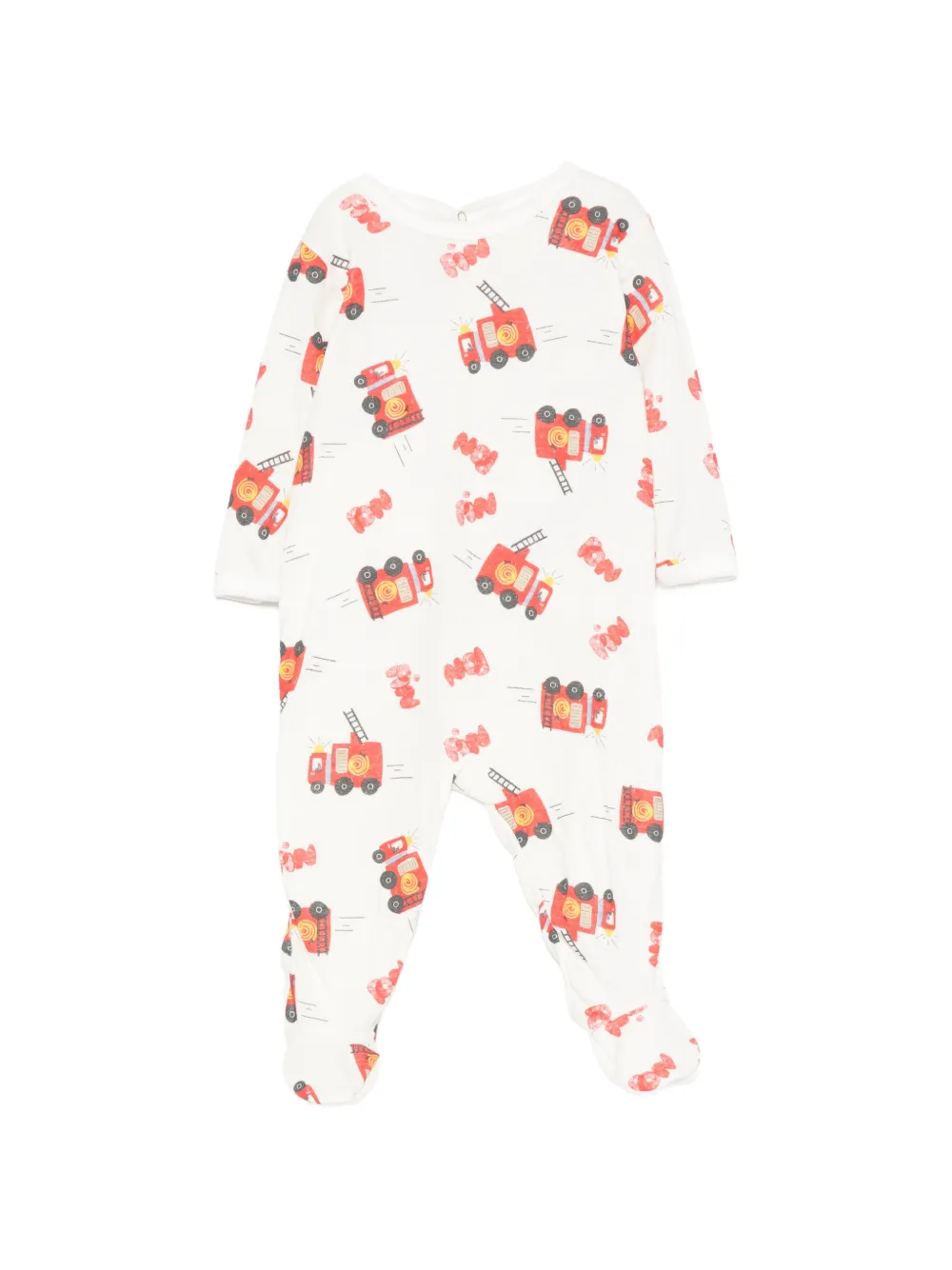 Petit Bateau fire-truck-print pajamas - Bianco