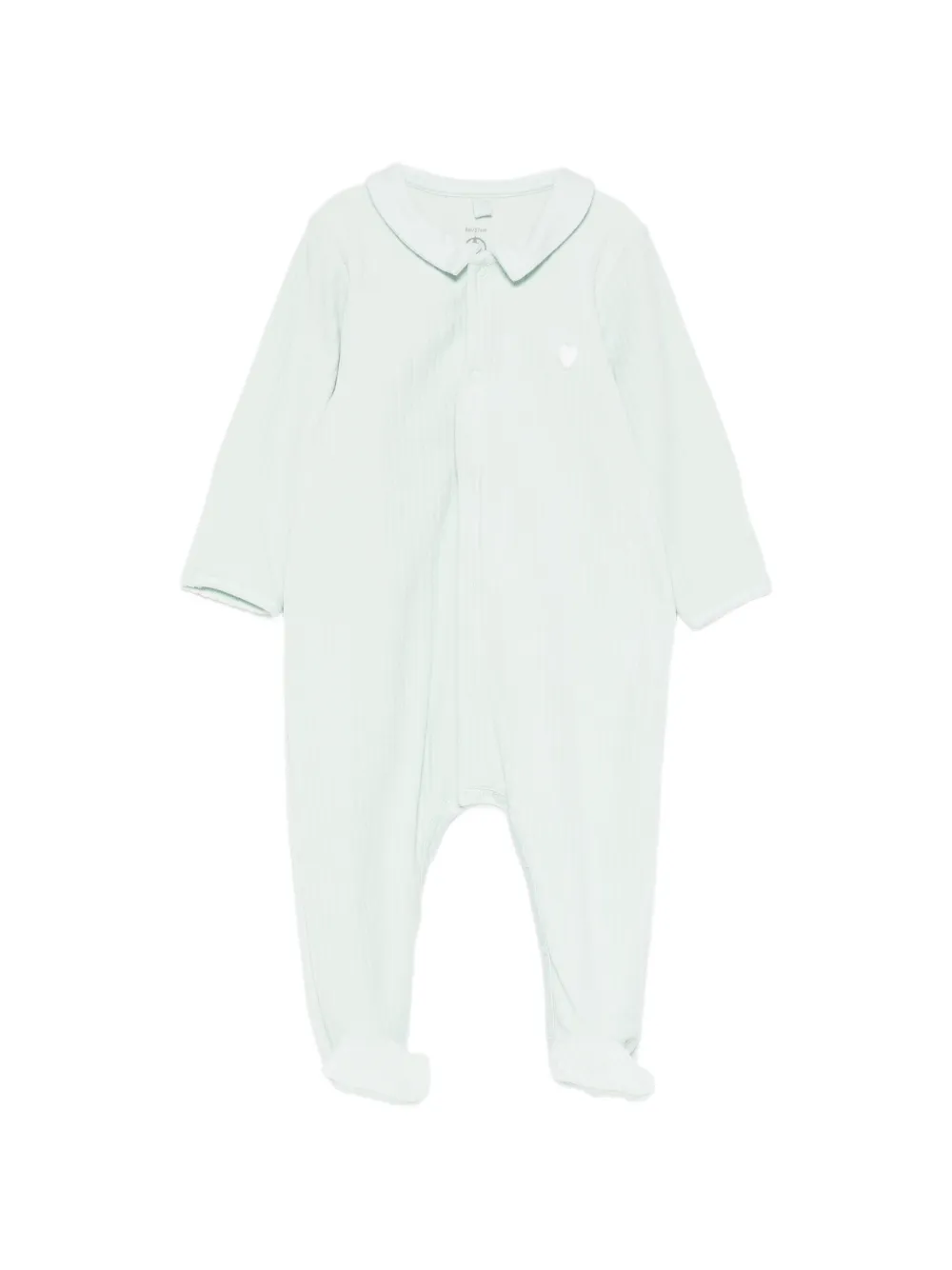 Petit Bateau ribbed-knit heart-motif pajamas - Verde