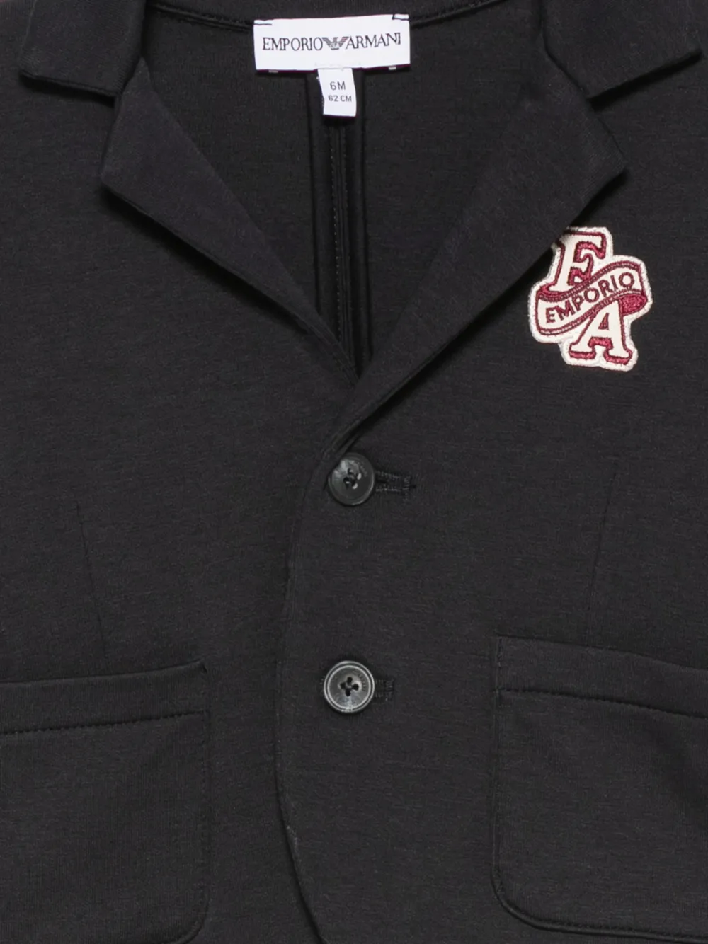 Emporio Armani Kids Jack met gestreepte manchetten en logo-patch Zwart