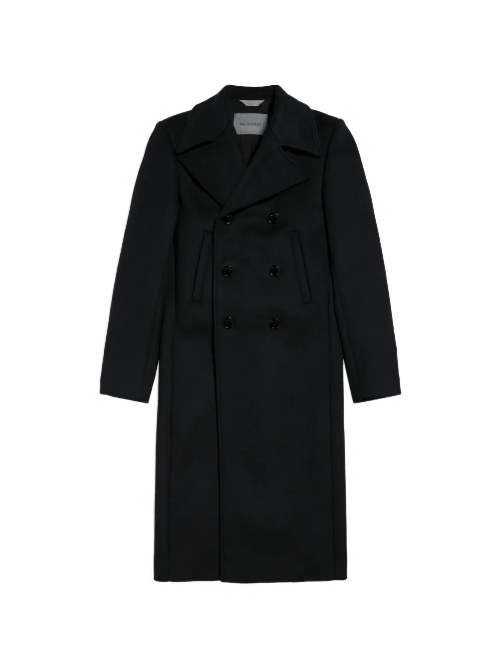 Balenciaga double-breasted skinny-fit coat - Nero