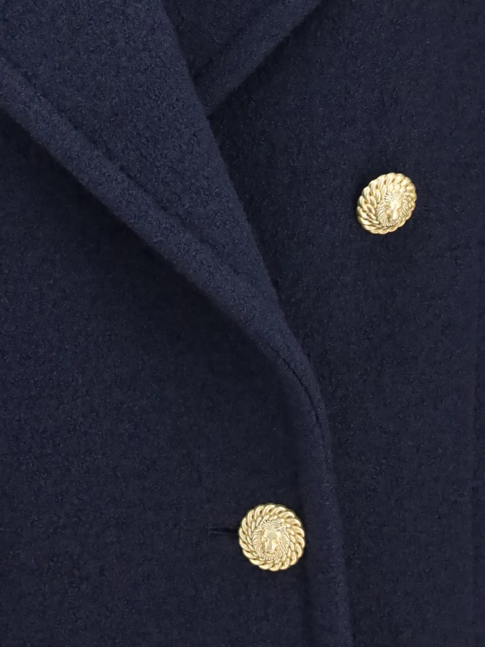 Balmain Wollen jas met dubbele rij knopen Blauw
