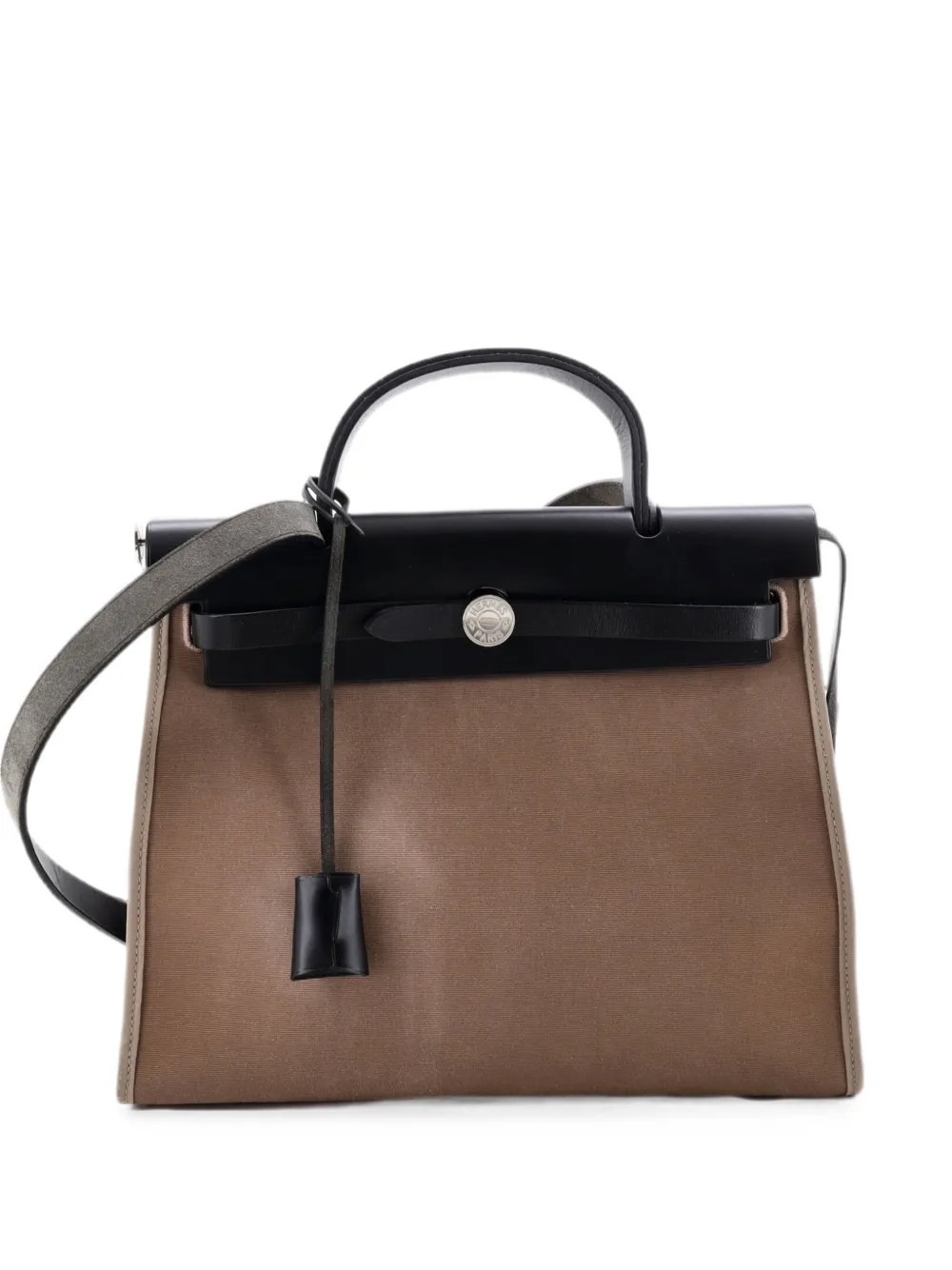 Hermès Pre-Owned Borsa a spalla Herbag 31 in pelle e tela con zip - Grigio