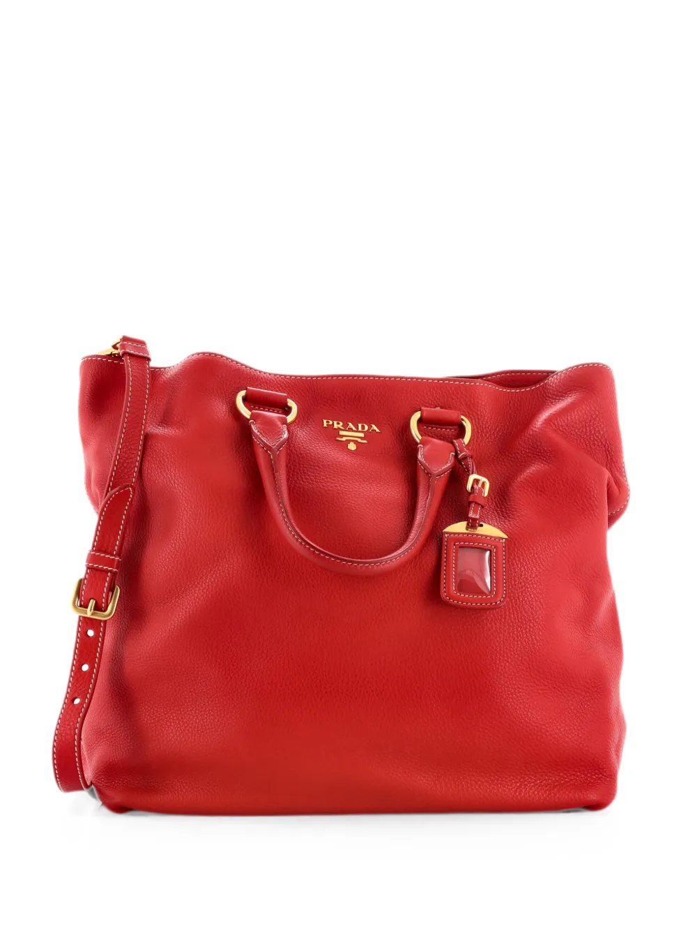 Prada Pre-Owned Großer Vitello Daino Tote Bag - Rot