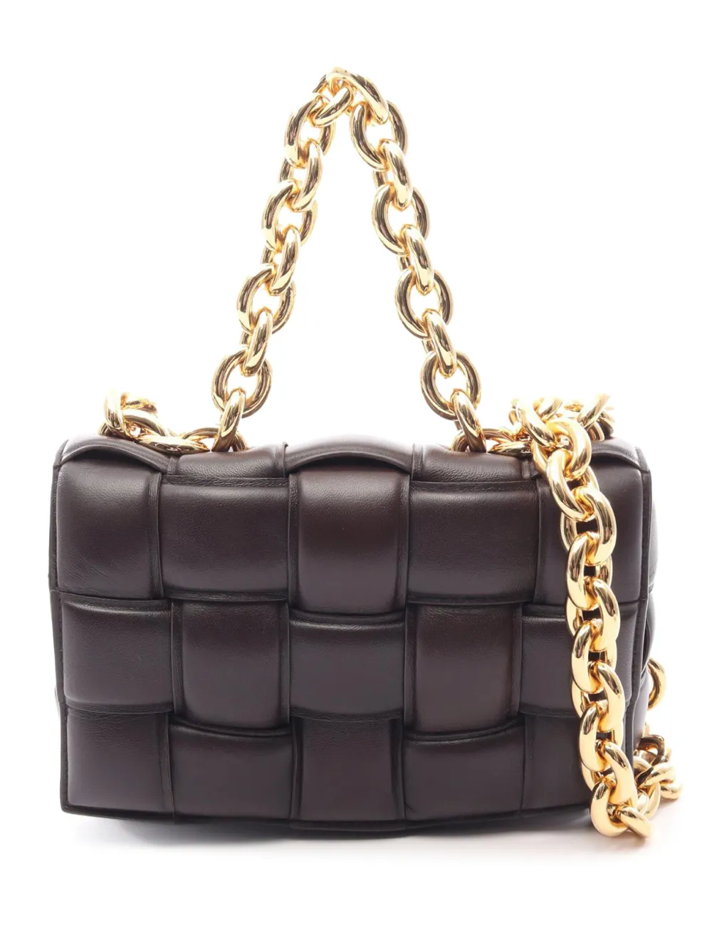 Bottega Veneta Pre-Owned Borsa a tracolla Cassette in nappa con motivo Intrecciato imbottito e catena 2012-2026 - Marrone