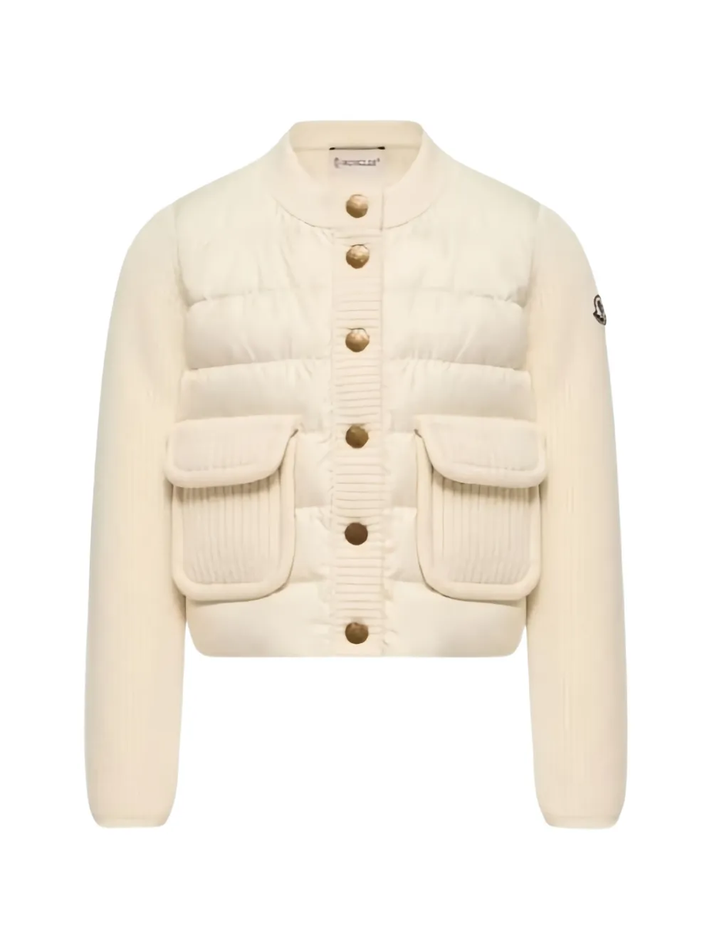 Moncler Enfant cardigan matelassé à empiècements - Tons neutres Moncler Enfant cardigan matelassé à empiècements - Tons neutres