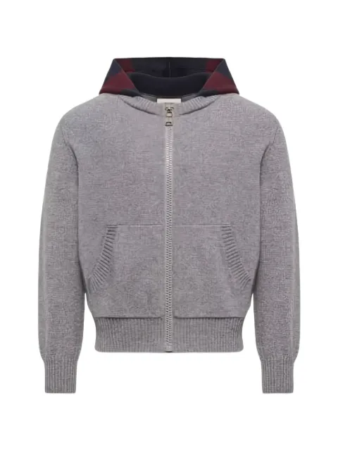 Moncler Enfant striped-hood zip-up hoodie