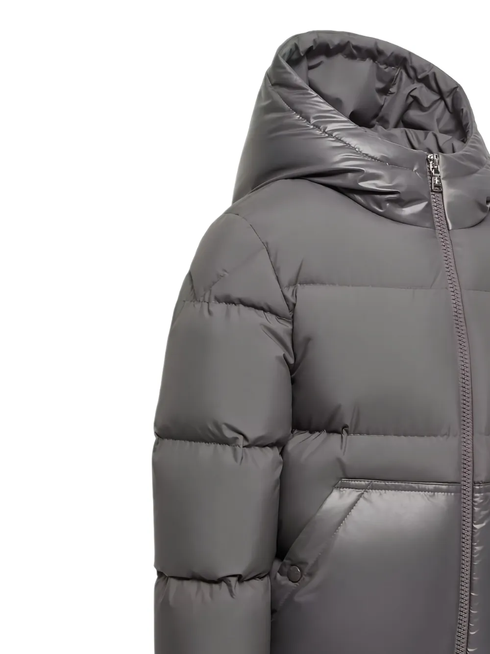 Moncler Enfant Barin gewatteerd jack met capuchon Grijs