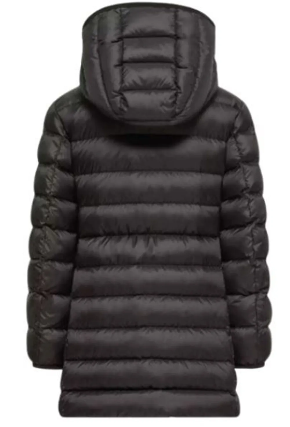 Moncler Enfant Hirma lange donsjas met capuchon Zwart