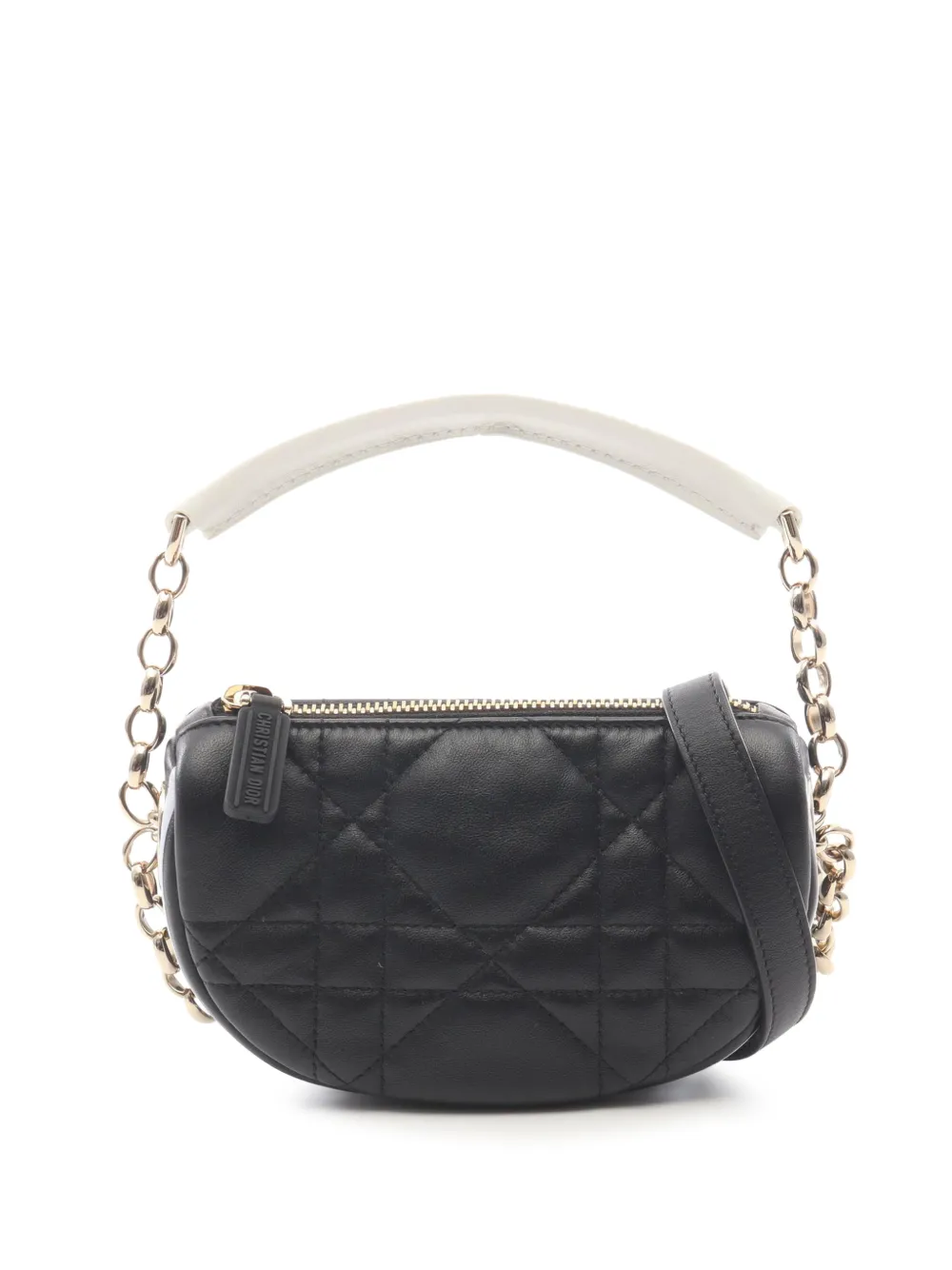 Christian Dior Pre-Owned Borsa a tracolla Dior Vibe micro in pelle di agnello con motivo Cannage 2010-2026 - Nero