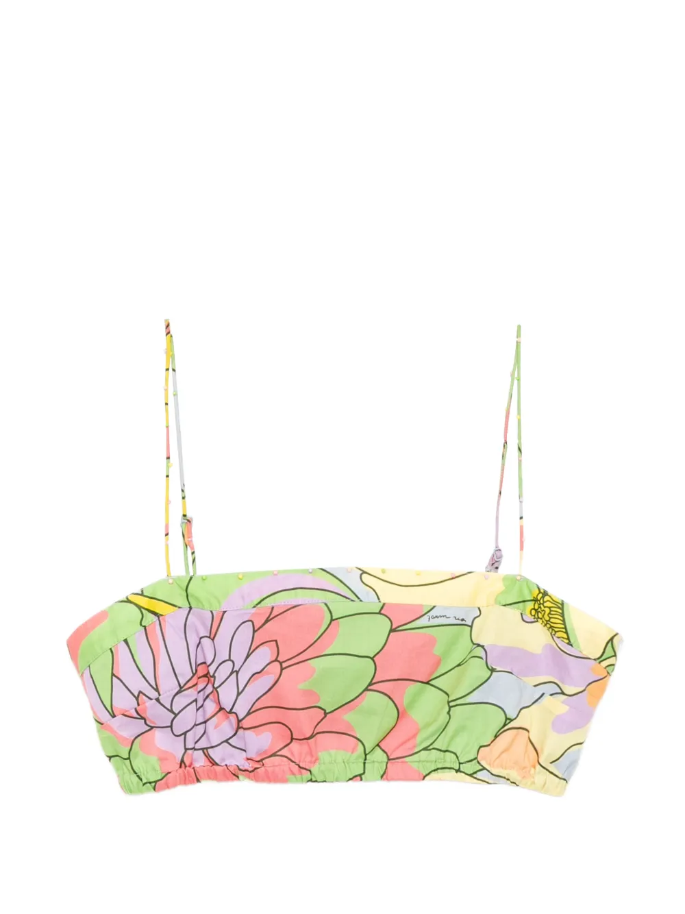 FARM Rio Spring Affair beaded crop top - Verde