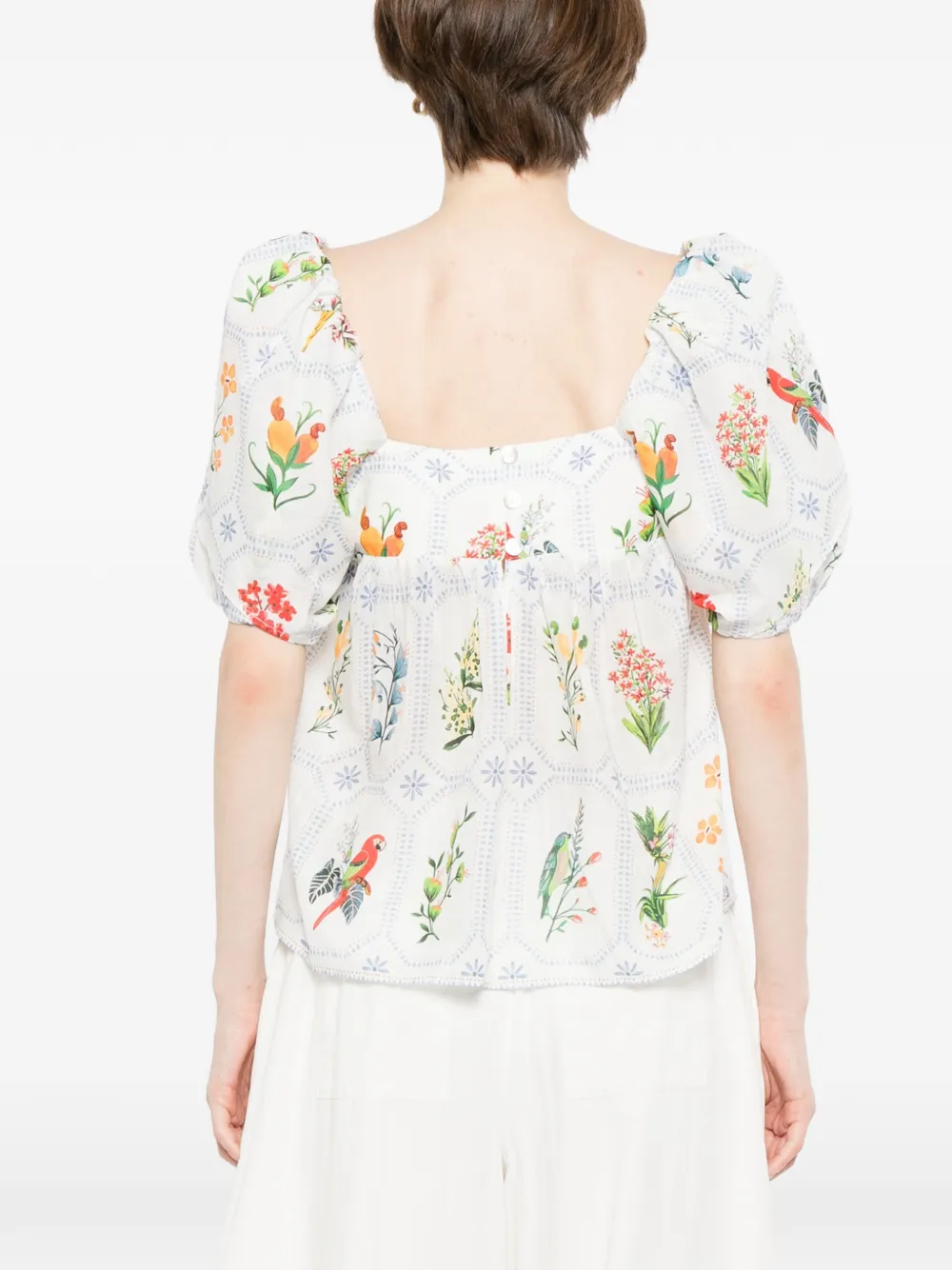 FARM Rio Tropische porseleinen blouse Wit
