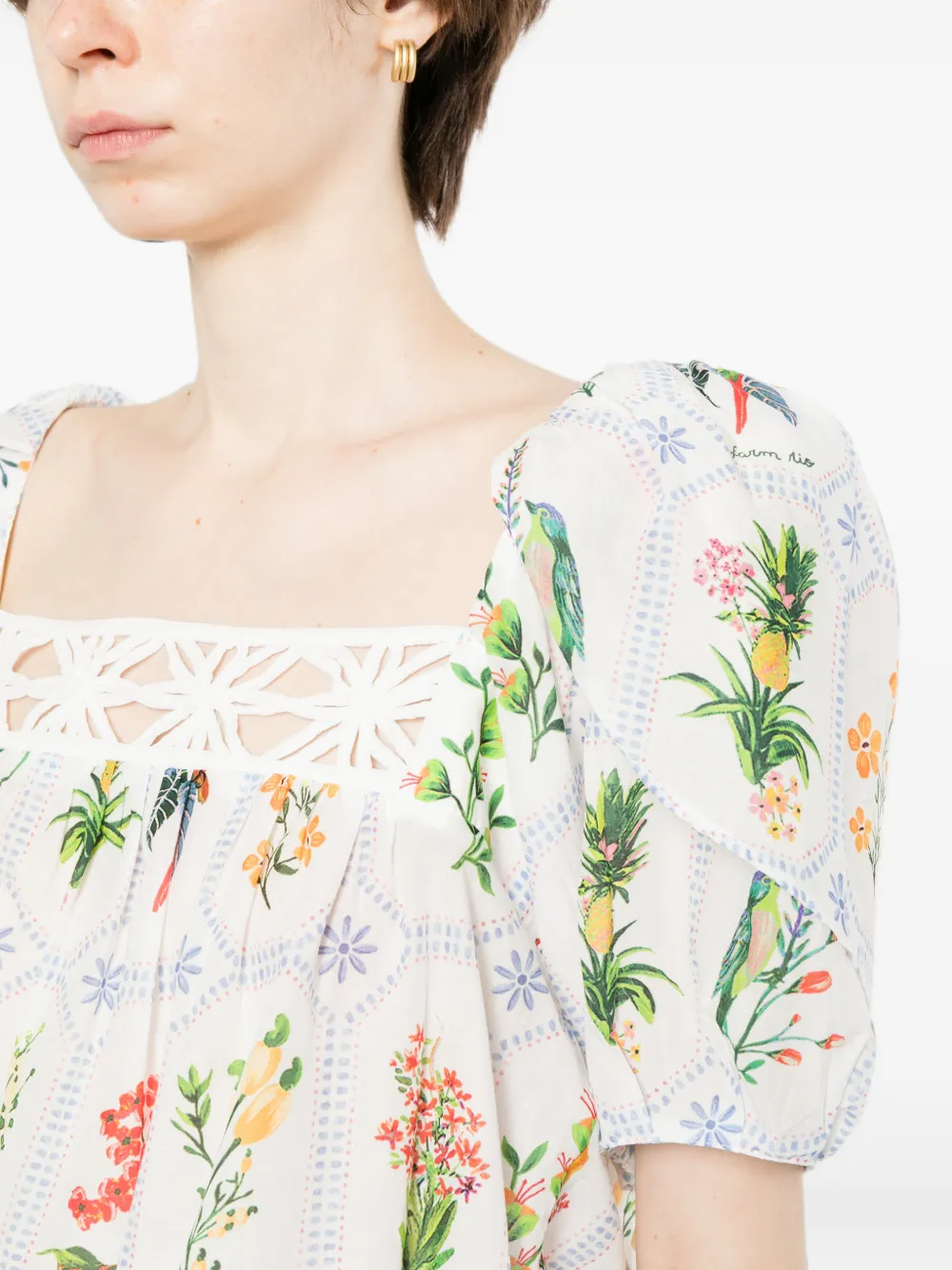 FARM Rio Tropische porseleinen blouse Wit