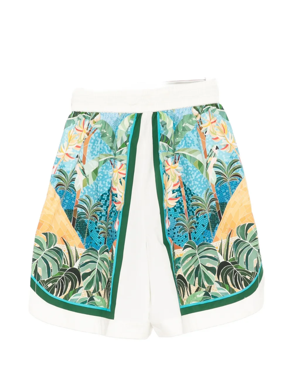 FARM Rio Mosaic veelkleurige shorts met trekkoord en zakken Wit