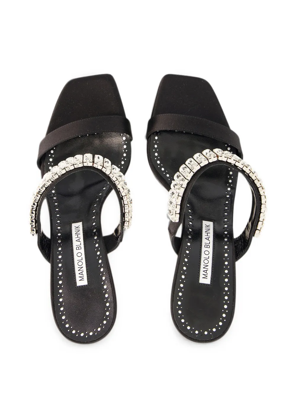 Manolo Blahnik Sakobay sandalen verfraaid met kristallen Zwart