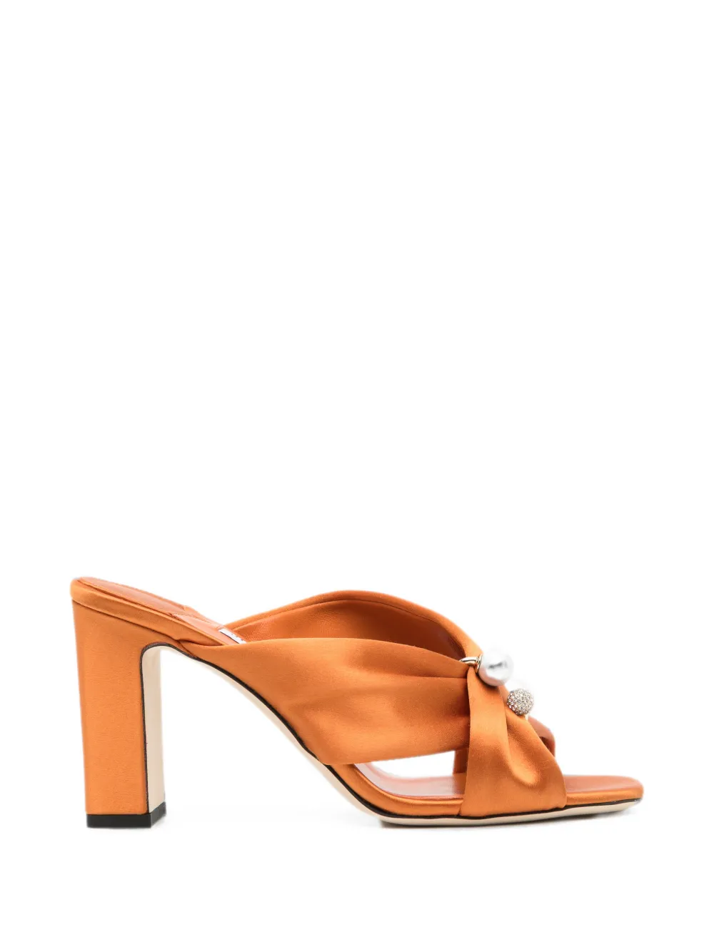 Jimmy Choo pearl-embellished peep-toe sandals - Orange
