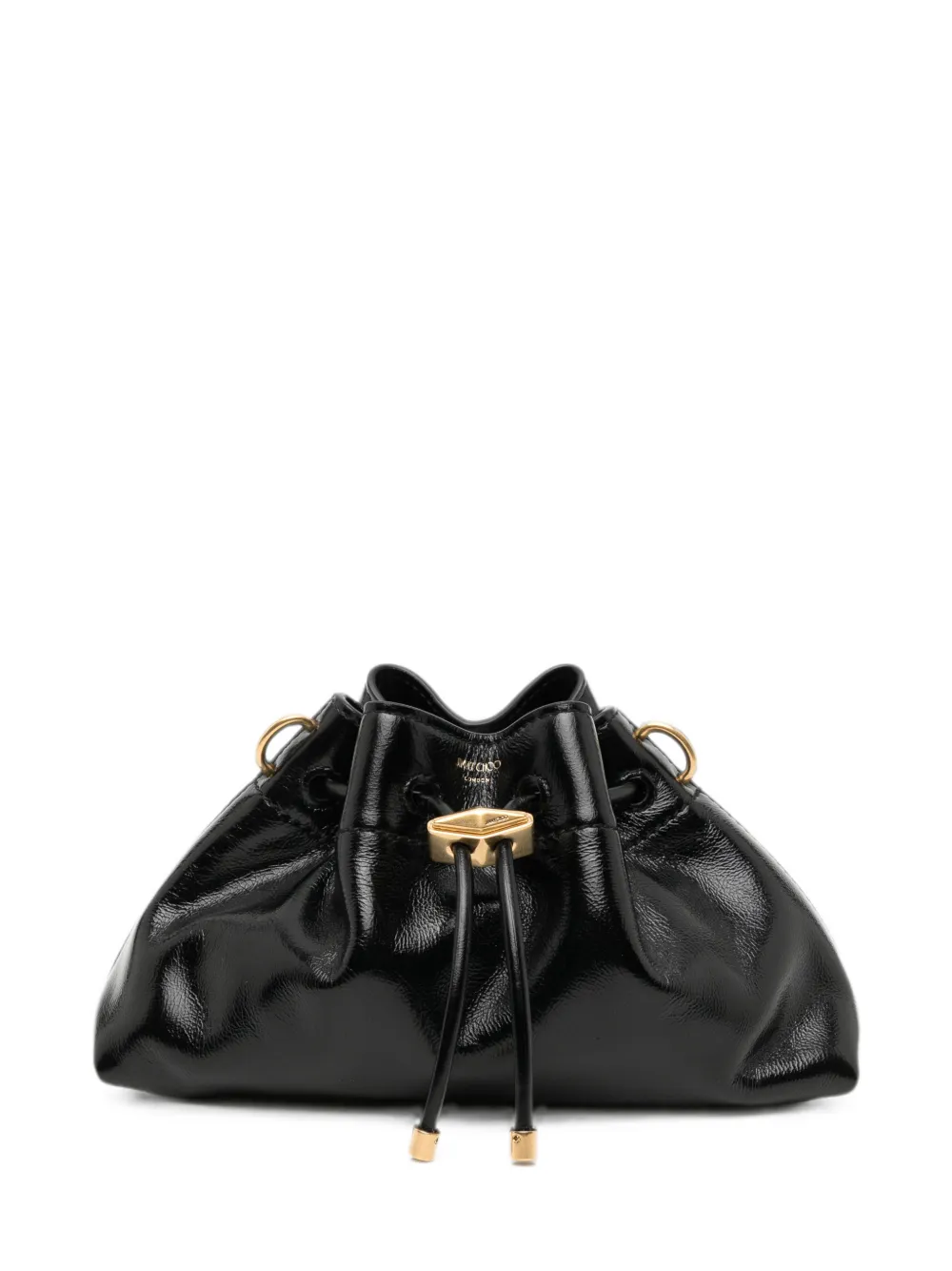 Jimmy Choo drawstring-fastening patent bucket bag - Black