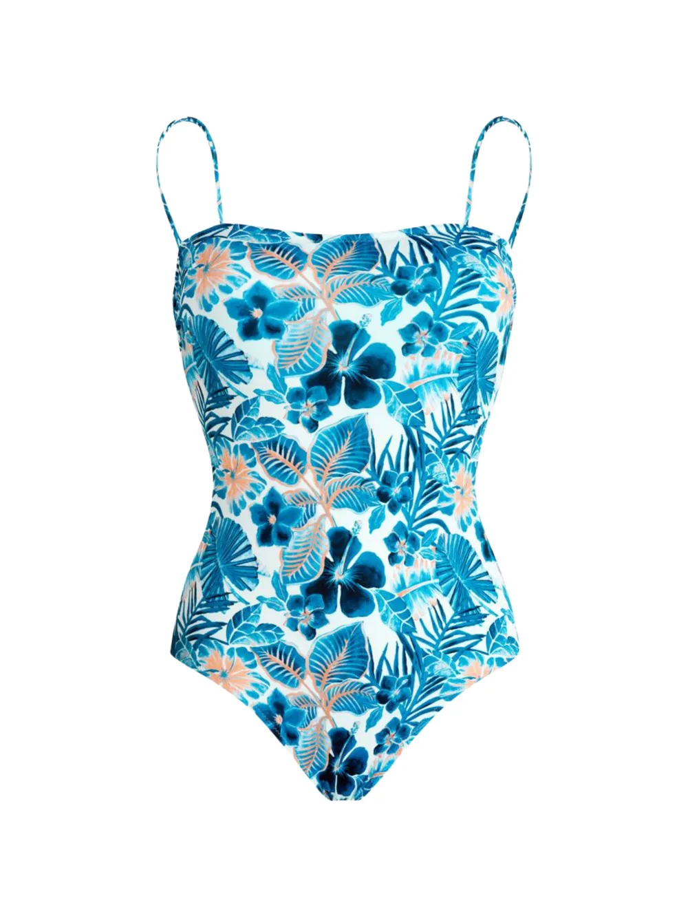 Vilebrequin Facette floral-print bustier one-piece swimsuit - Weiß