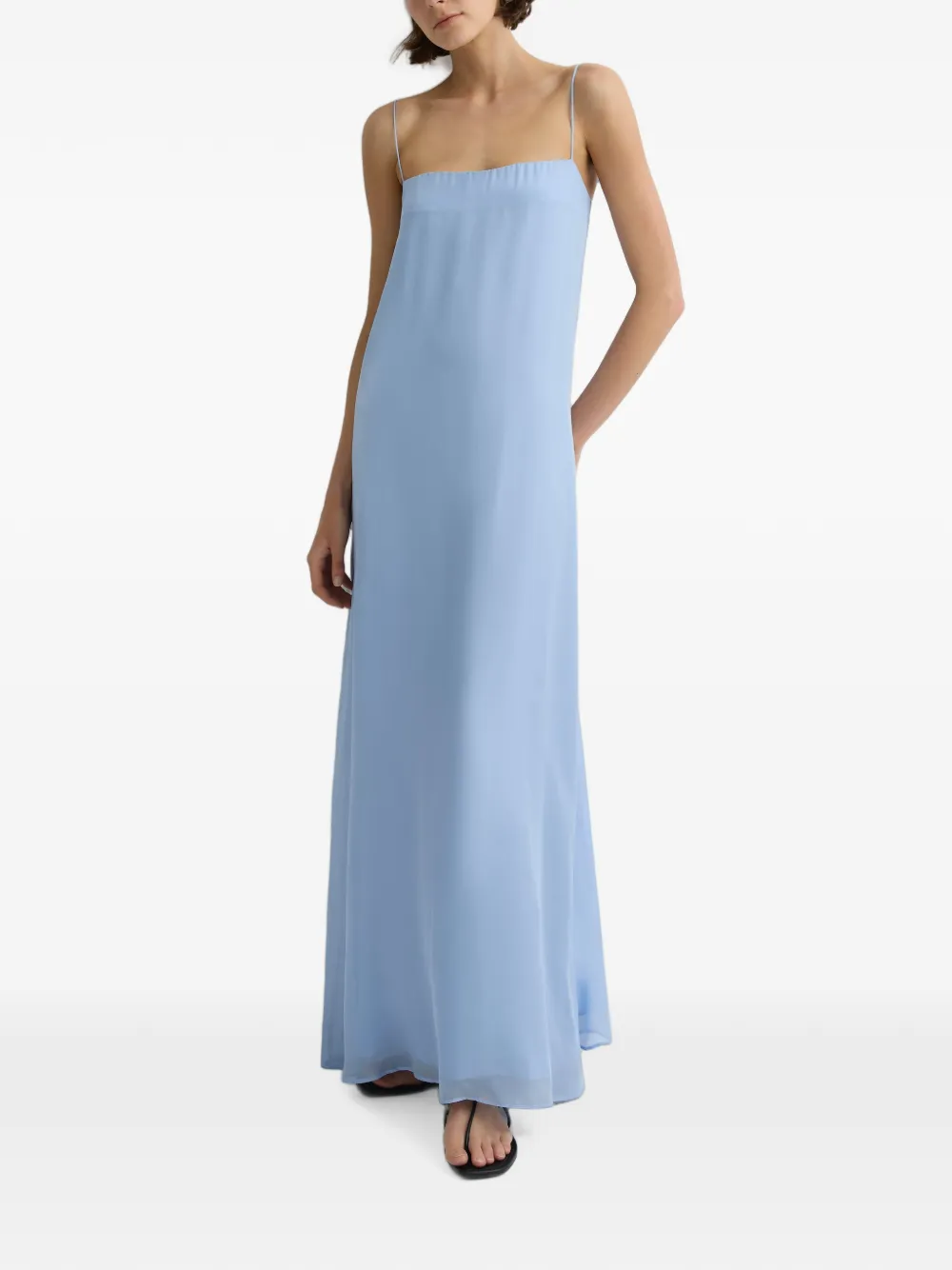 BONDI BORN Capri Silk Maxi Dress in Blue, view 2