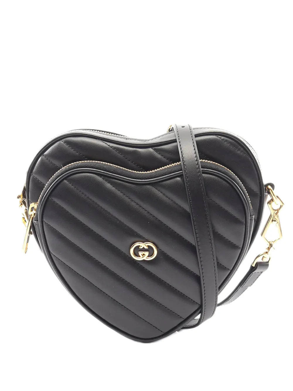Gucci Pre-Owned Borsa a tracolla Heart mini con tracolla 2016-2026 - Nero