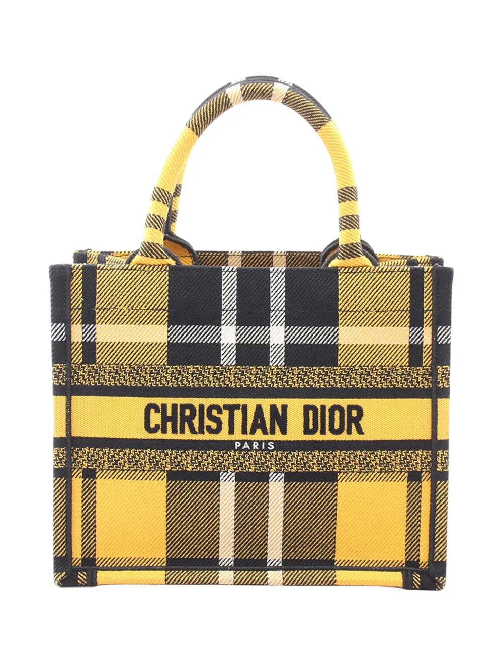 Christian Dior Pre-Owned Borsa tote Check N Dior Book piccola in tela 2000-2026 - Giallo
