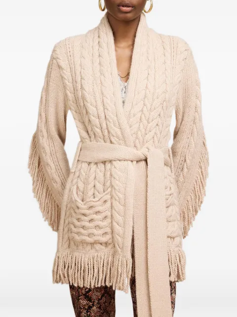 Hayley Menzies Avni cable-knit fringed cardigan