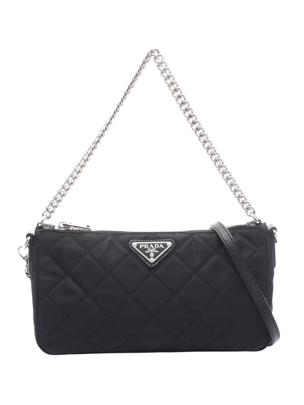 Prada Pre-Owned Borsa a tracolla trapuntata in tessuto 2013-2026 - Nero