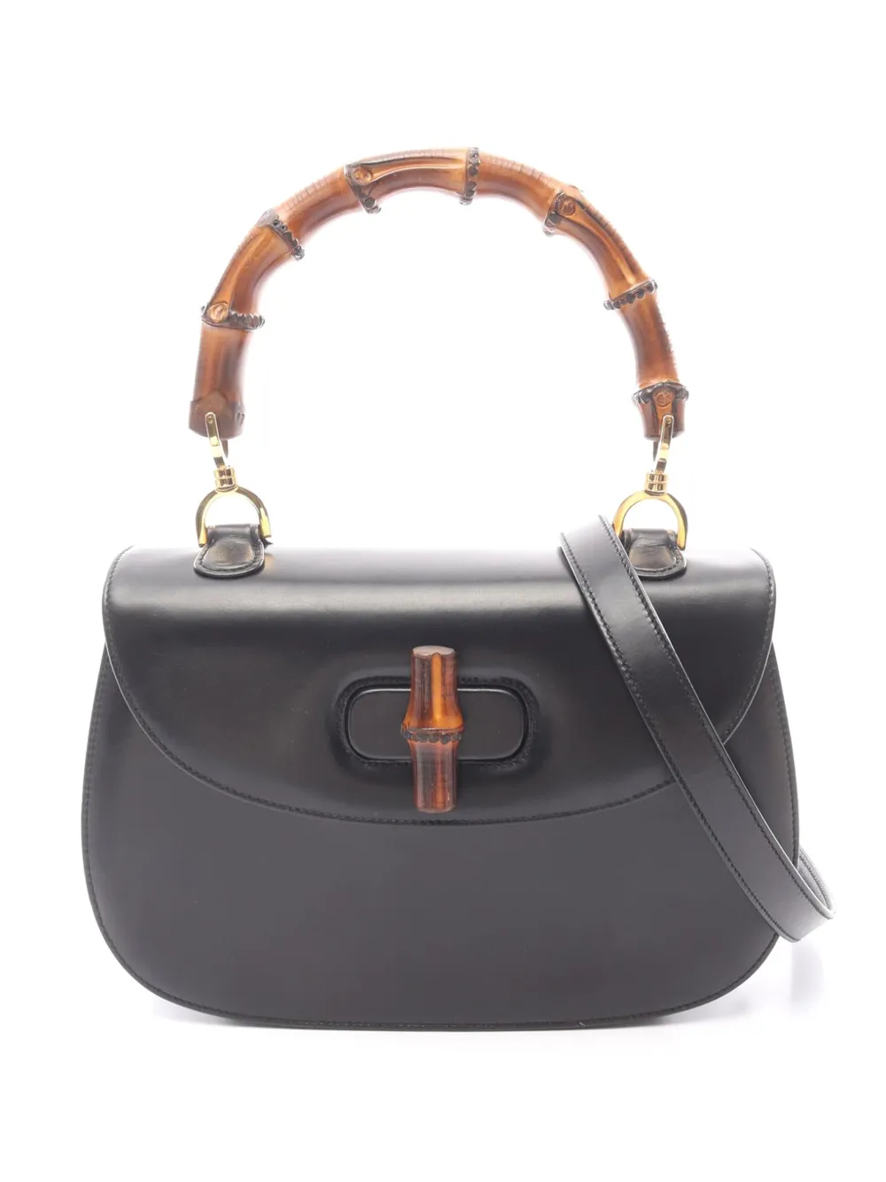 Gucci Pre-Owned Borsa a tracolla Night in pelle di vitello con bambù XX secolo - Nero