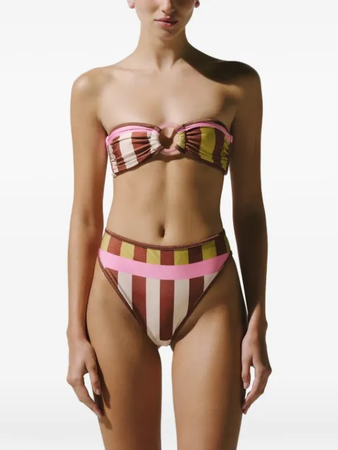 Baobab Kina striped high-rise bikini bottoms