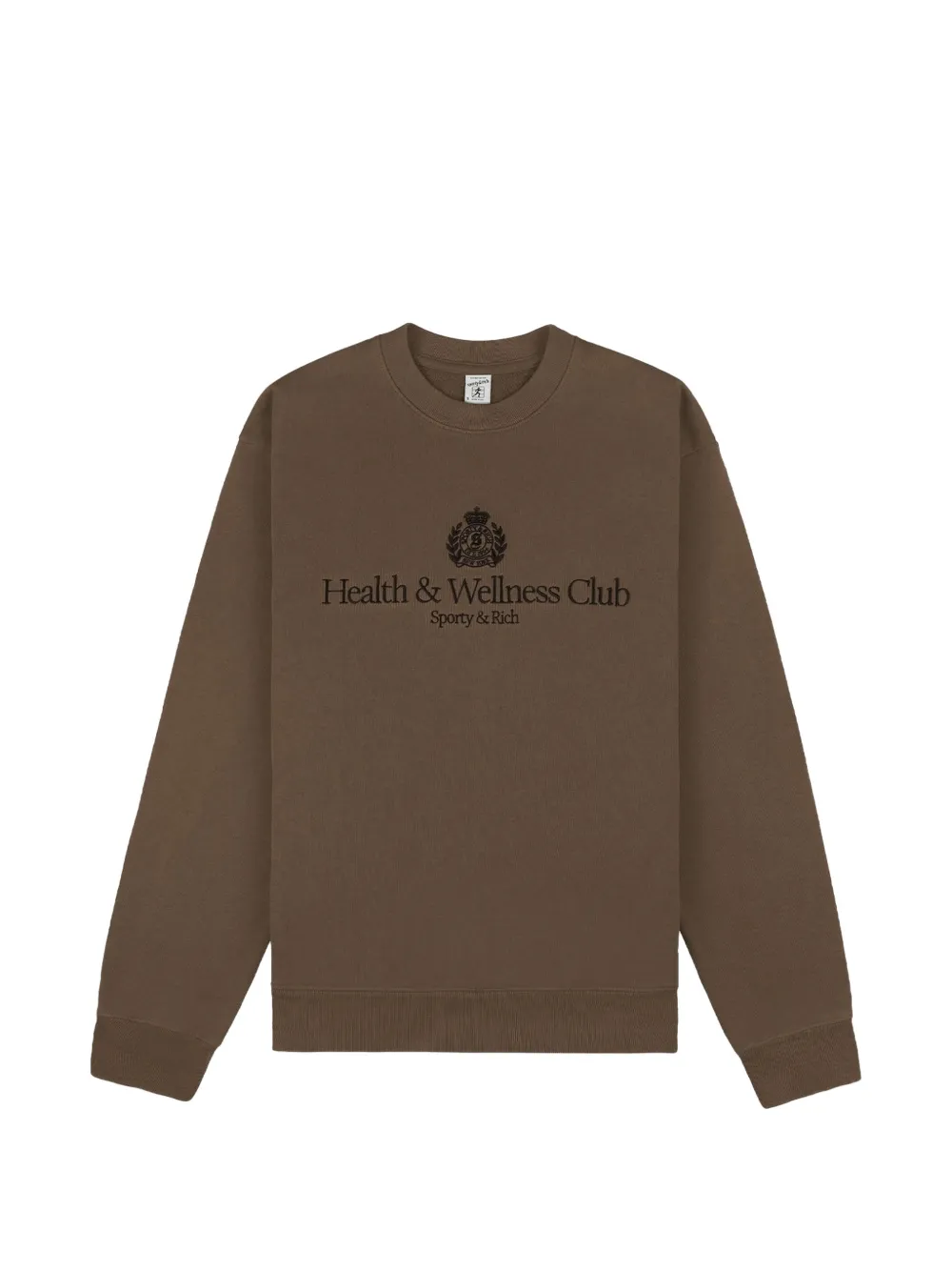 Sporty & Rich Sweatshirt mit H&W Crest-Stickerei - Braun