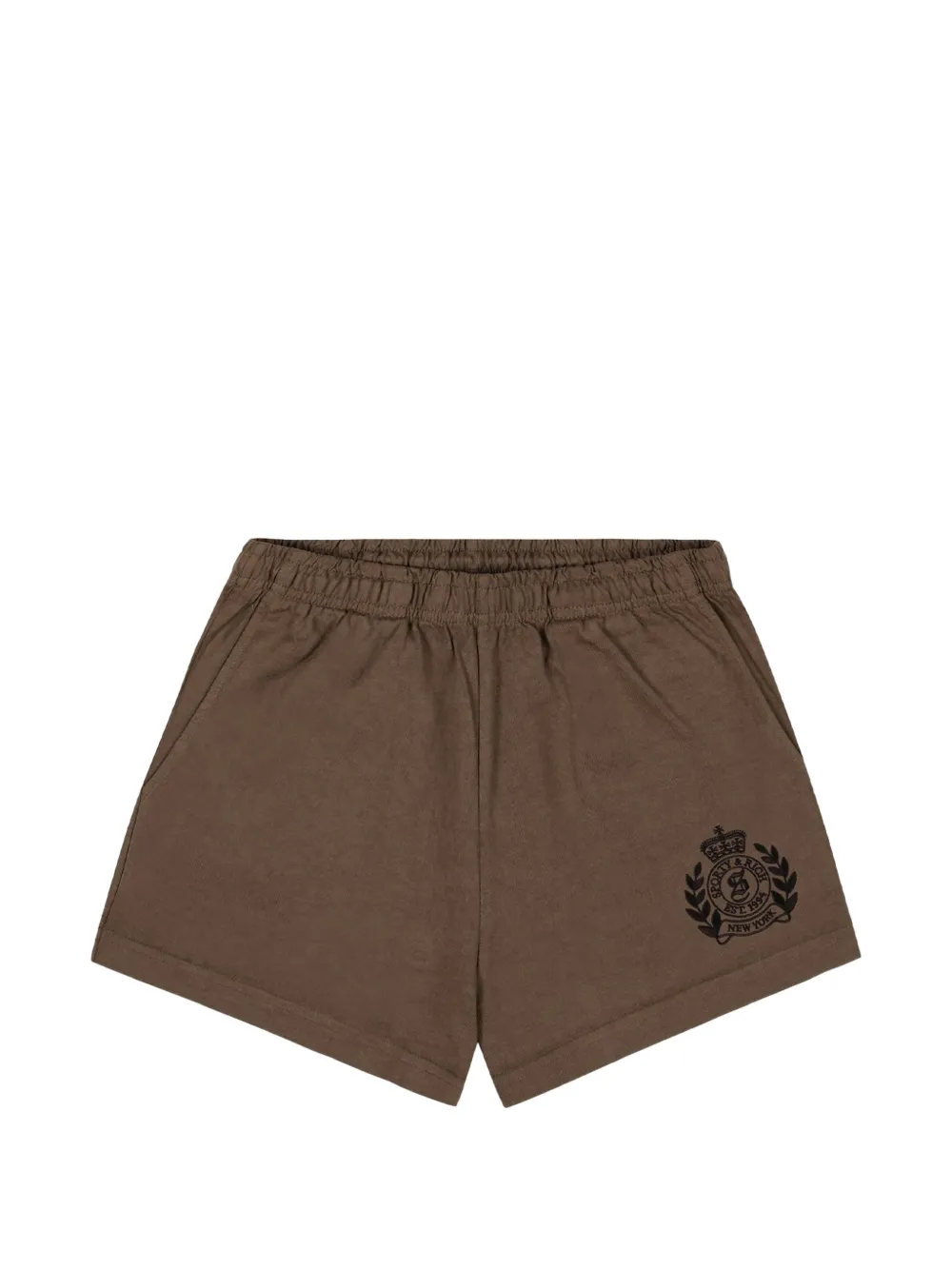 Sporty & Rich NY Crest Disco Shorts - Braun