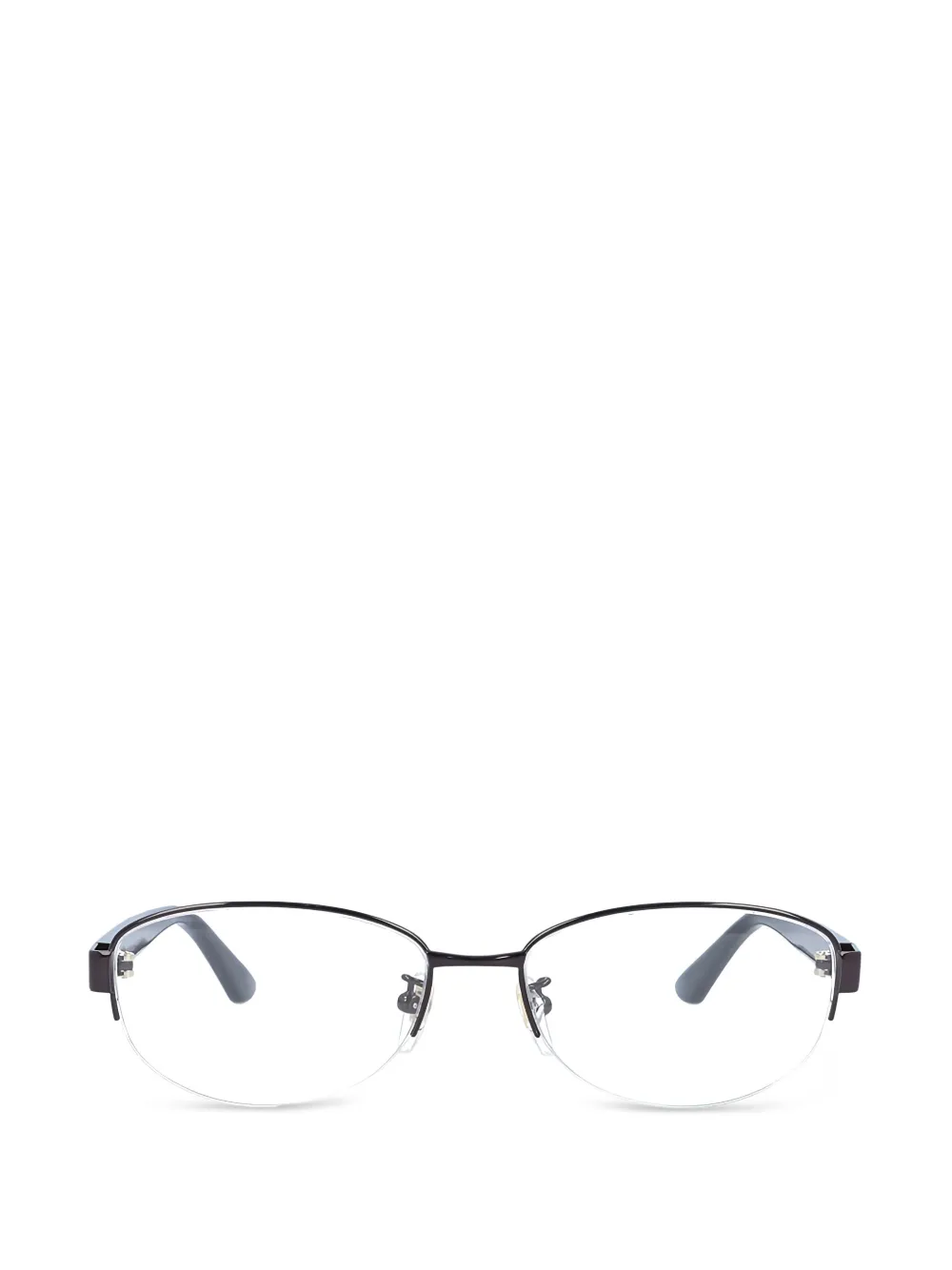 Gucci Eyewear logo-plaque round-frame glasses - Marrone