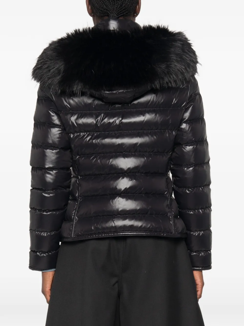 Moncler Jack met imitatiebont Zwart
