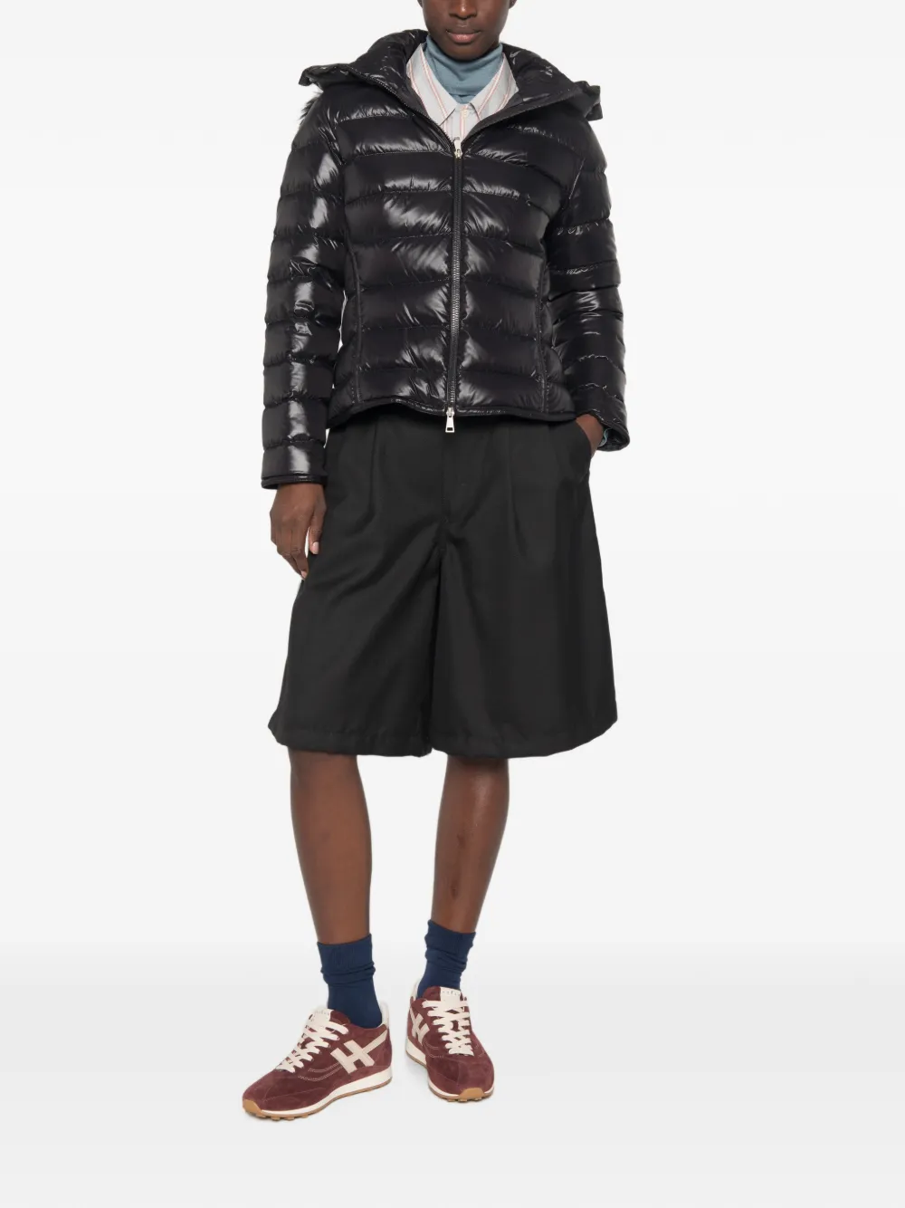 Moncler Jack met imitatiebont Zwart