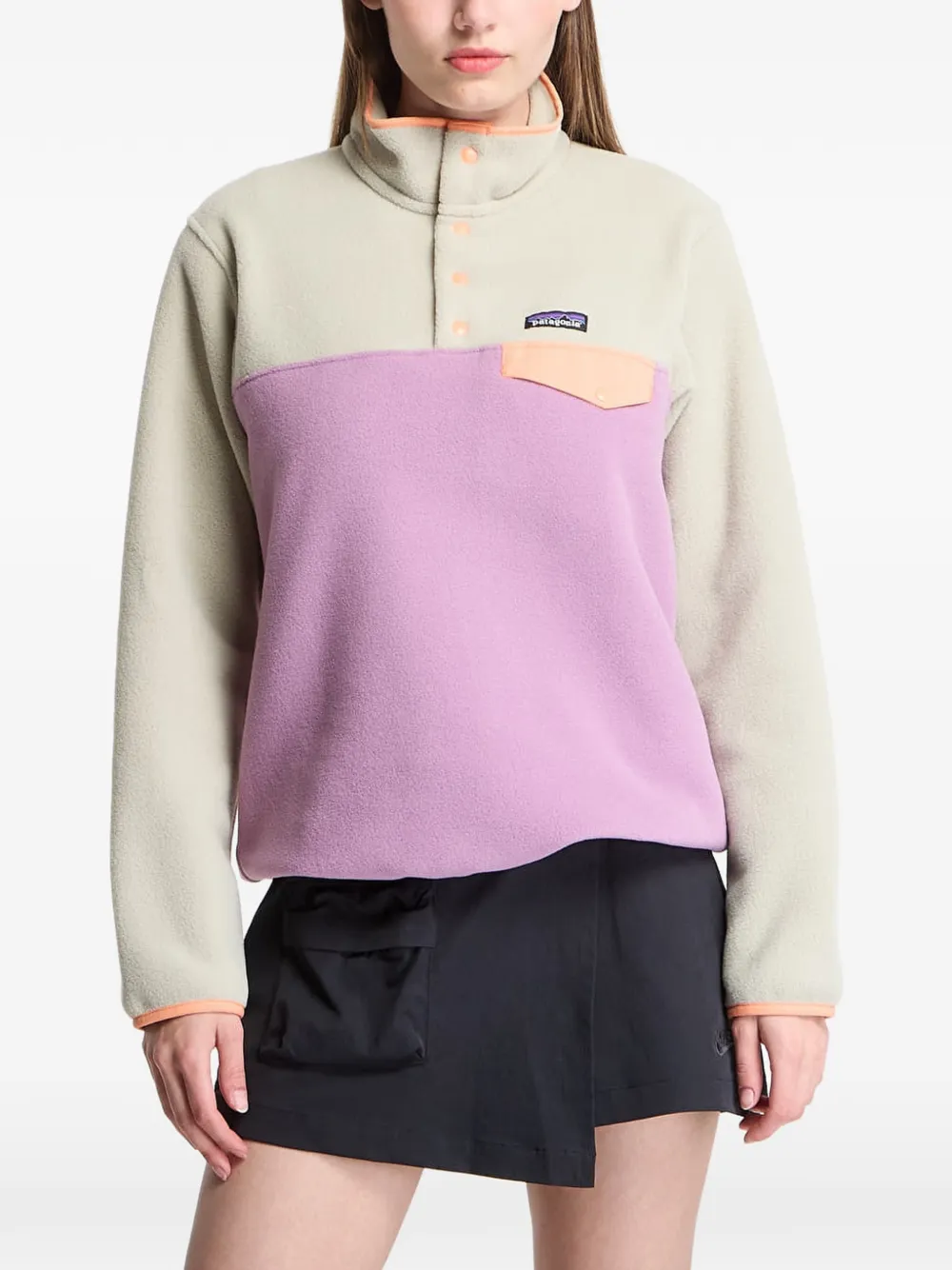 Patagonia Synchilla colour-block snap-fastening sweatshirt - Viola