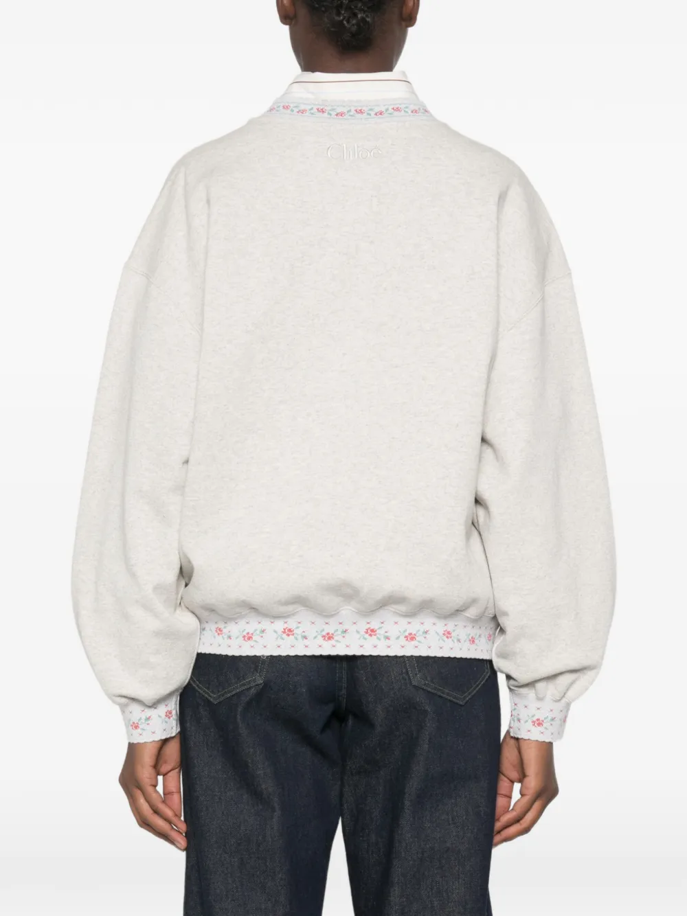 Chloé Sweater met geborduurde bloemen Grijs