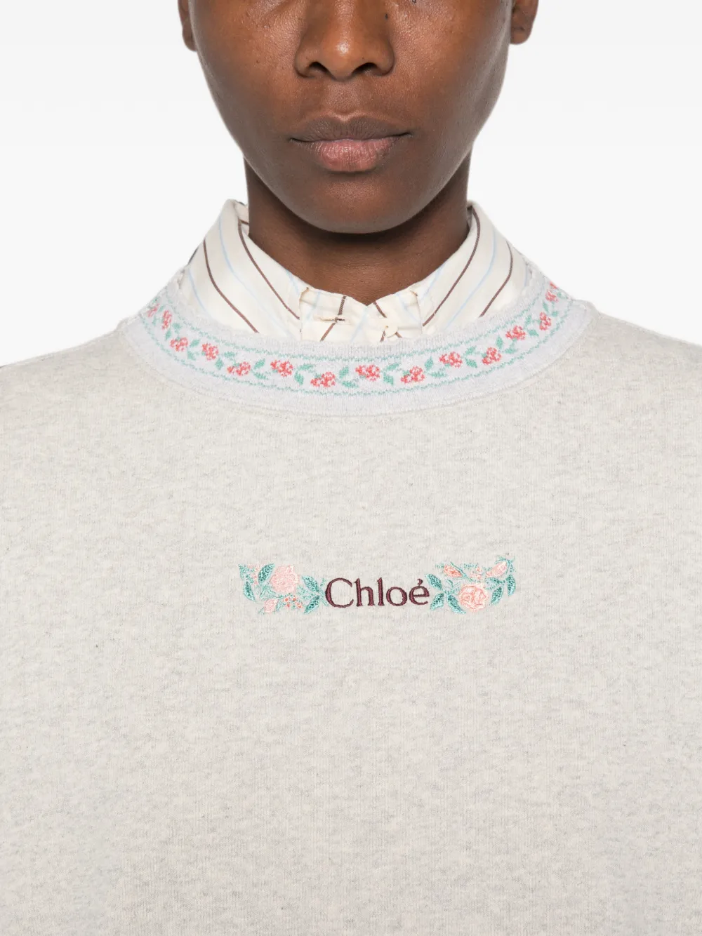 Chloé Sweater met geborduurde bloemen Grijs