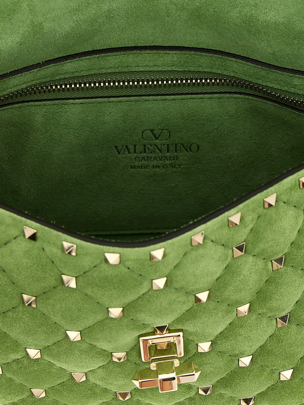 Valentino Garavani Medium Rockstud Spike gewatteerde shopper Groen