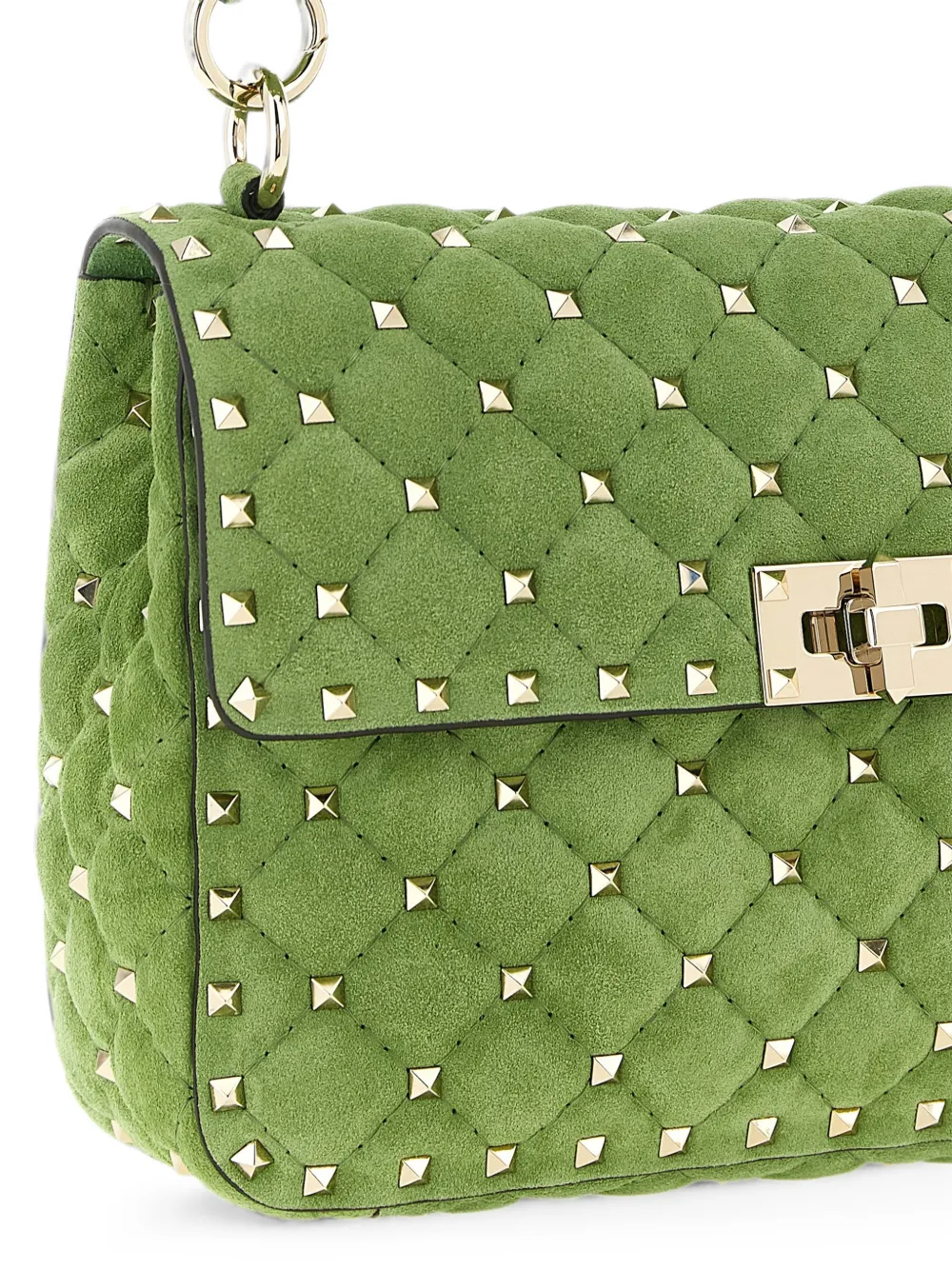 Valentino Garavani Medium Rockstud Spike gewatteerde shopper Groen