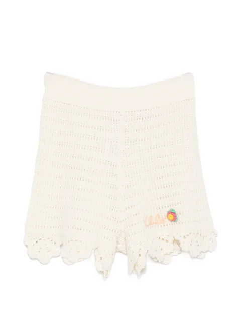 Chloé crochet-knit scalloped-edge shorts