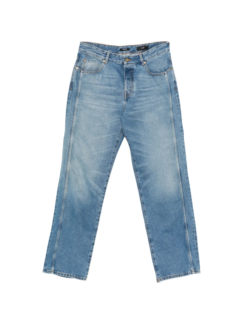 Balmain faded loose-fit denim jeans - Blu
