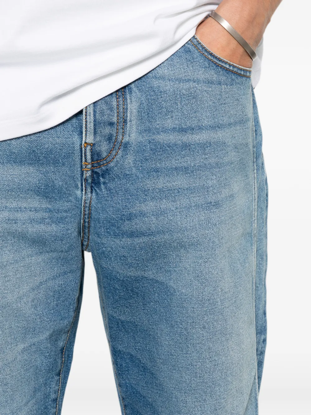 Balmain Ruimvallende denim jeans met vervaagd effect Blauw