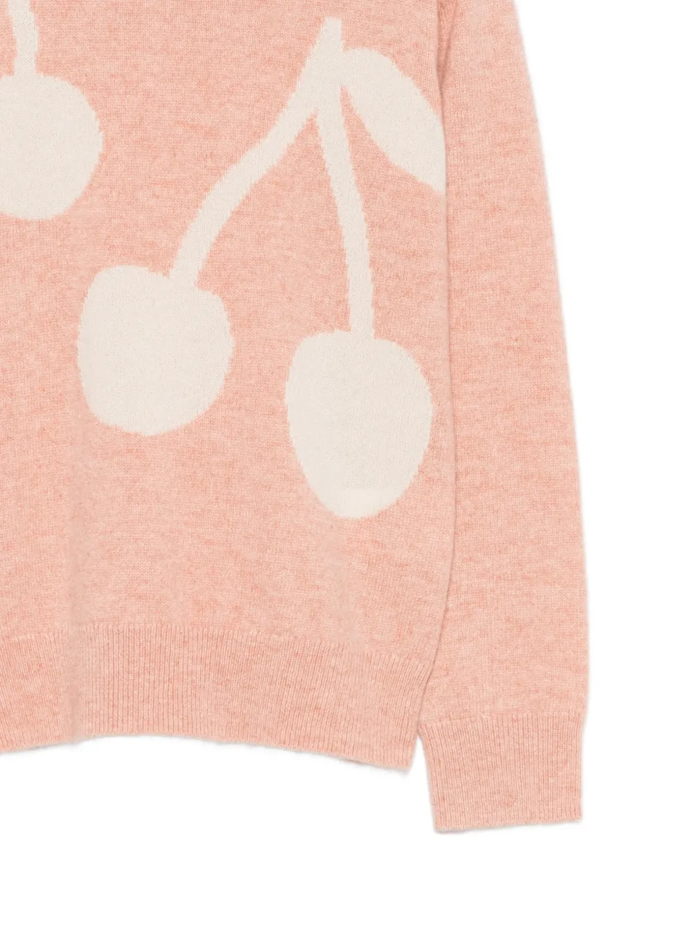 Bonpoint Trui met kersen-intarsia Roze