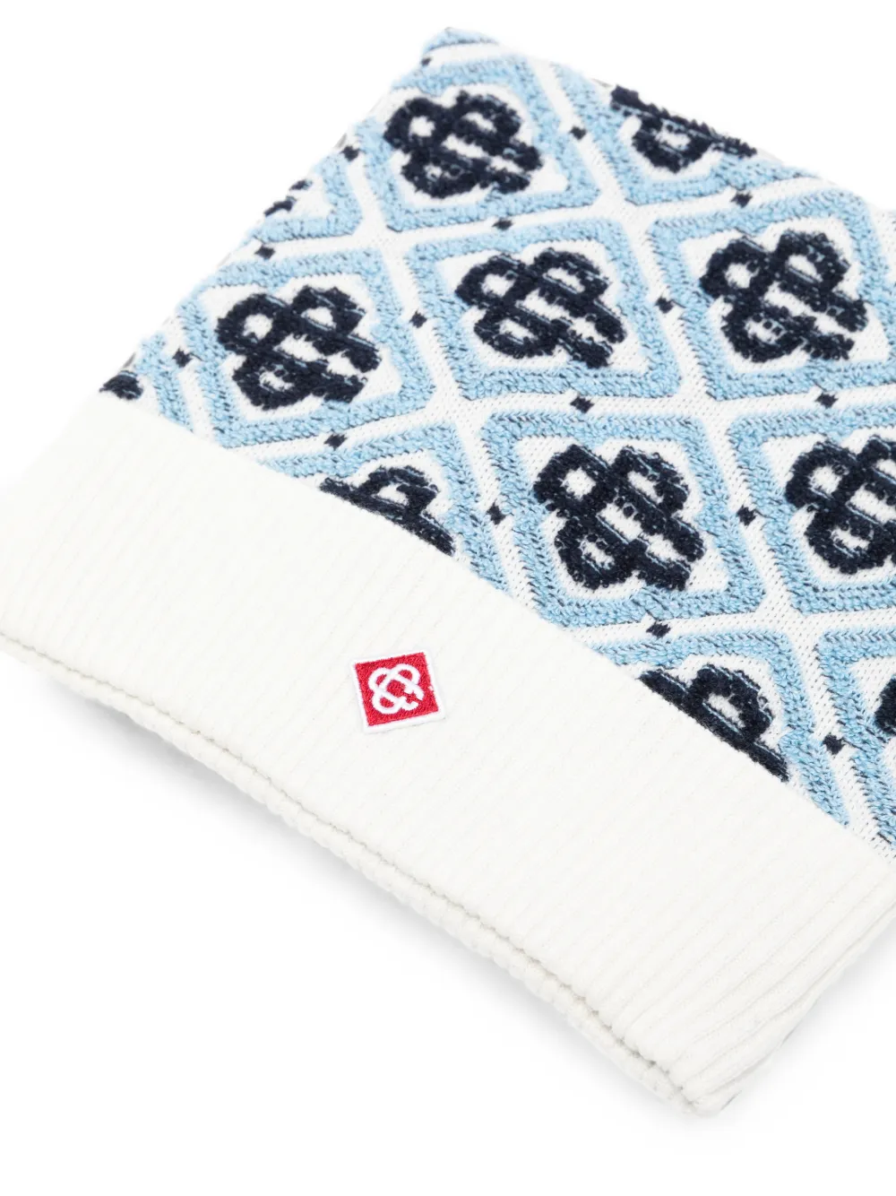 CASABLANCA KIDS Gebreide muts met logo-jacquard Blauw