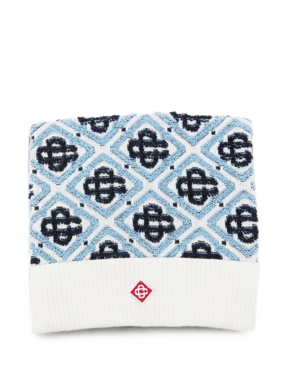 CASABLANCA KIDS logo-jacquard knit beanie hat - Blu